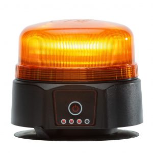 Rechargeable Safety Beacon, 2 Flash Patterns, SAE Class 1, Magnetic / Suction Mount #S2MM36AR